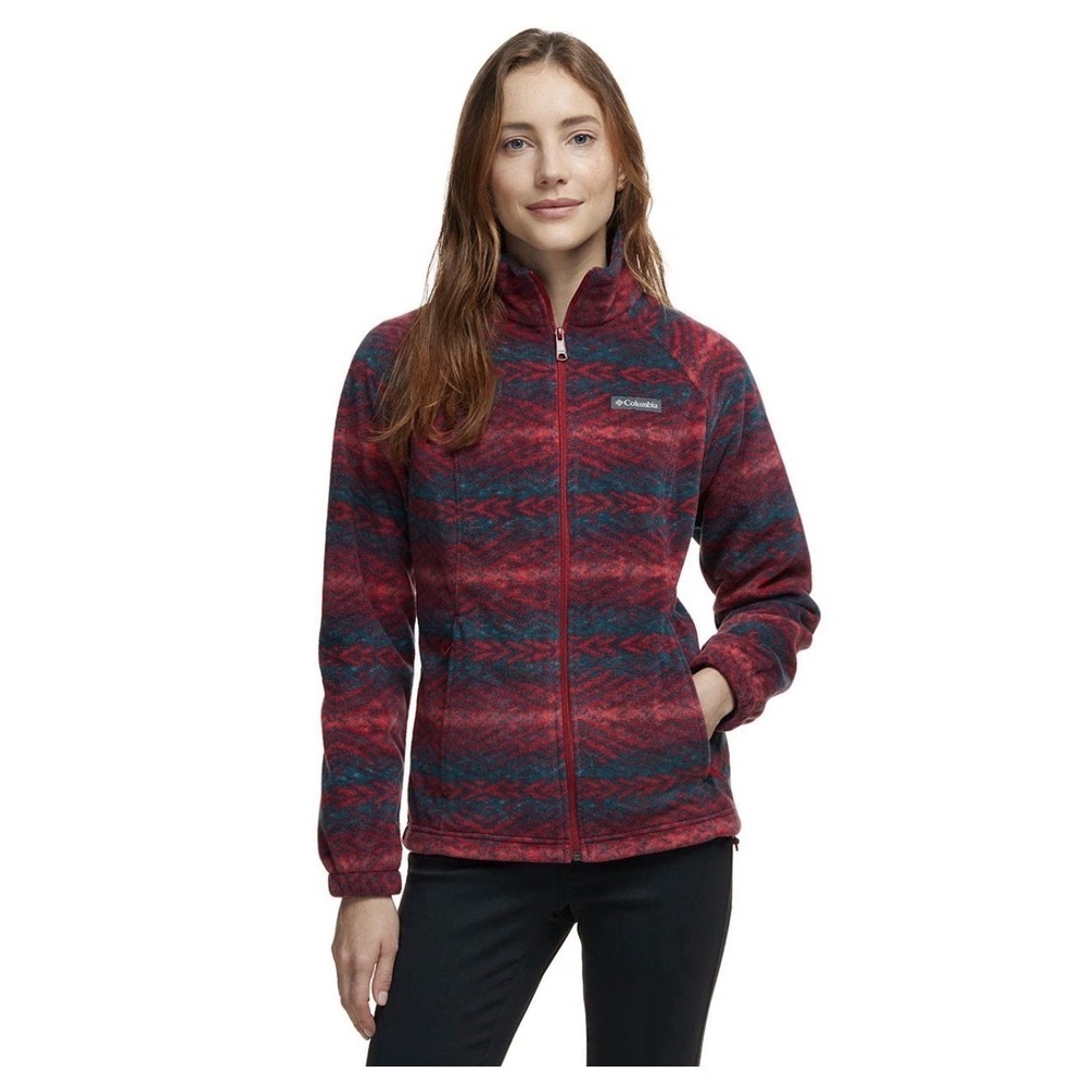 Columbia Benton Sprigs Sz L Aztec Geometric Fleece Zip Jacket Gorpcore Outdoor